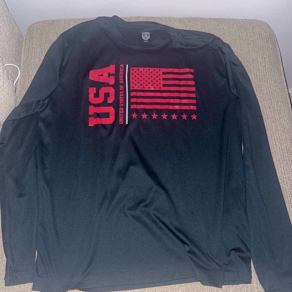 Eleven Black Long-Sleeve Shirt with Red USA Graphic